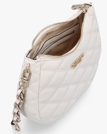 Guess Tamsin Quilted Off White Top Zip Shoulder Bag