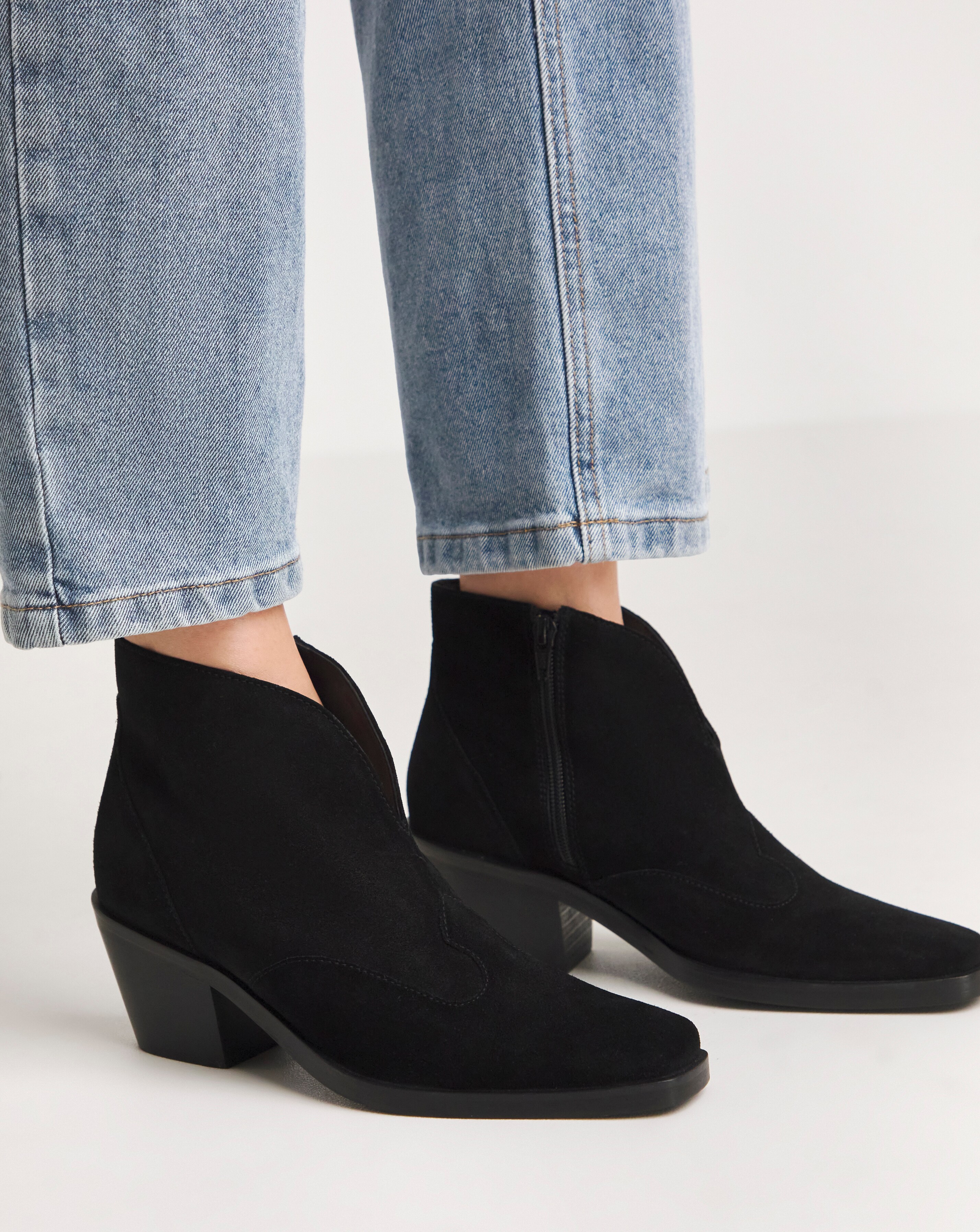 V Cut Western Ankle Boot Standard Fashion World