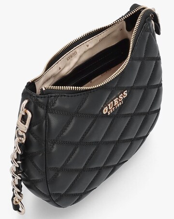 Guess Tamsin Quilted Black Top Zip Shoulder Bag
