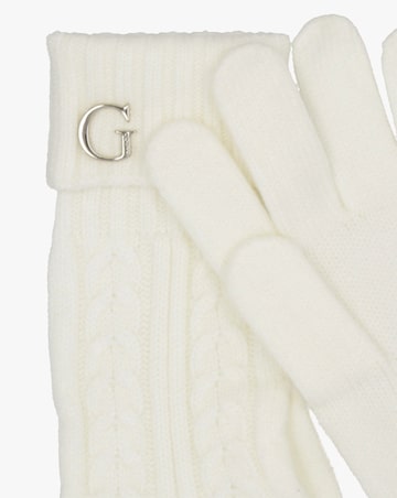 Guess Cream Knitted G Logo Gloves