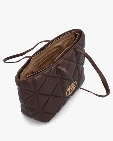 Love Moschino Heart Logo Quilted Pillow Chocolate Shopper Bag