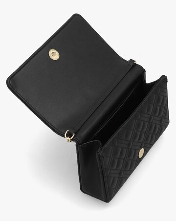 Love Moschino Diamond Quilt Flapover Black Cross-Body Bag