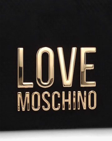 Love Moschino Checkerboard Chain Black Shoulder Bag