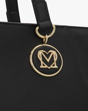 Love Moschino Double Heart Logo Black Shopper Bag