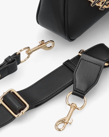 Love Moschino Chain Logo Black Leather Shoulder Bag