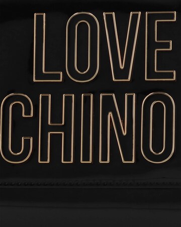 Love Moschino Enameled Logo Black Shoulder Bag