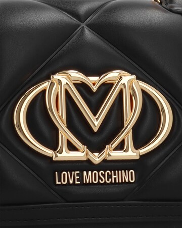 Love Moschino Quilted Black Embossed Top Handle Shoulder Bag