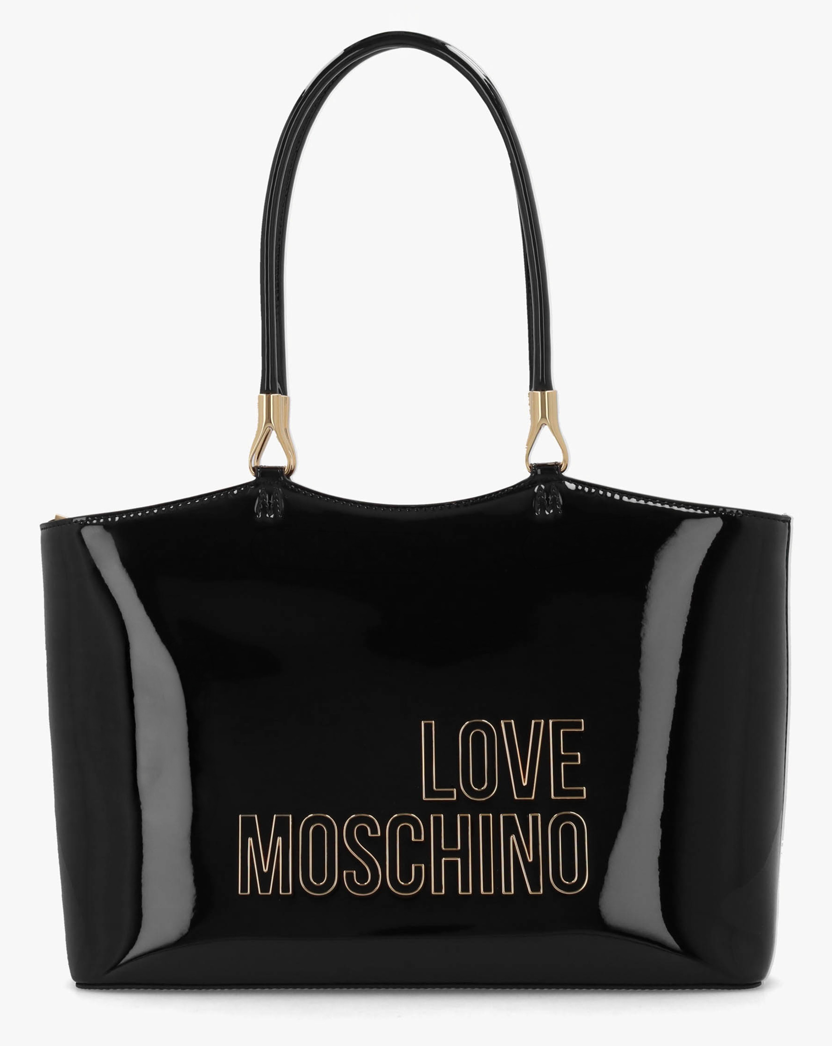 Love Moschino Enameled Logo Black Tote