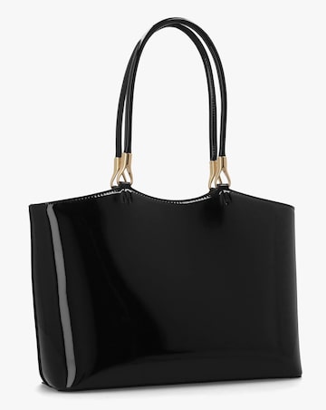 Love Moschino Enameled Logo Black Tote Bag