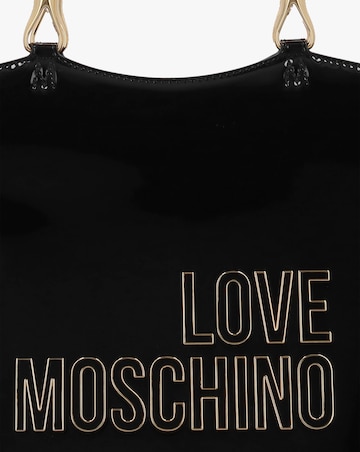 Love Moschino Enameled Logo Black Tote Bag
