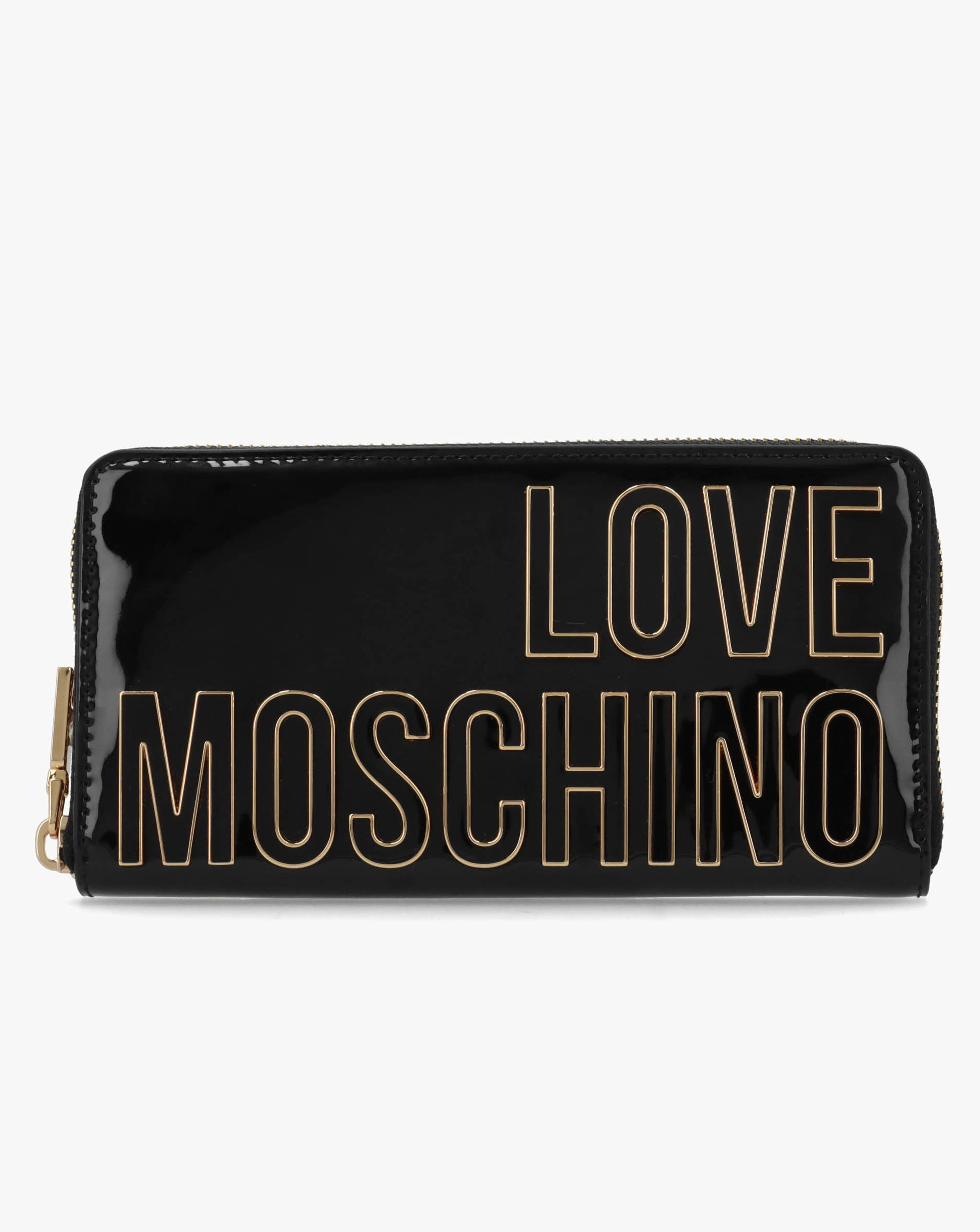 Love Moschino Enameled Zip Around Purse