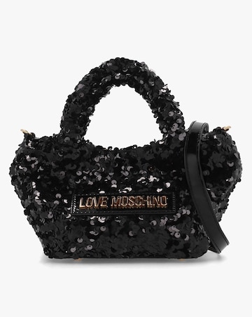 Love Moschino Sequin Black Top Handle Bag
