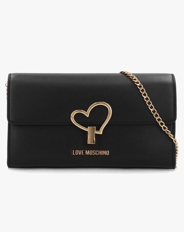 Love Moschino Heart Clasp Black Shoulder Bag