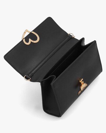 Love Moschino Heart Clasp Black Shoulder Bag