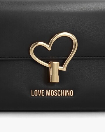Love Moschino Heart Clasp Black Shoulder Bag