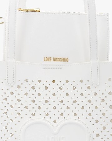 Love Moschino Heart Basket White Tote Bag