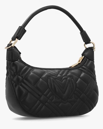Love Moschino Mini Diamond Quilt Black Hobo Bag