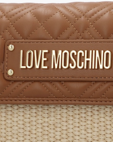 Love Moschino Straw Chic Tan Cross-Body Bag