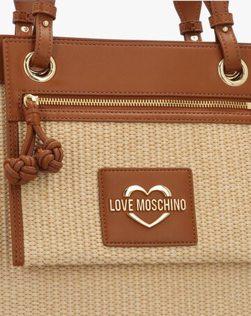 Love Moschino Straw Chic Tan Tote Bag