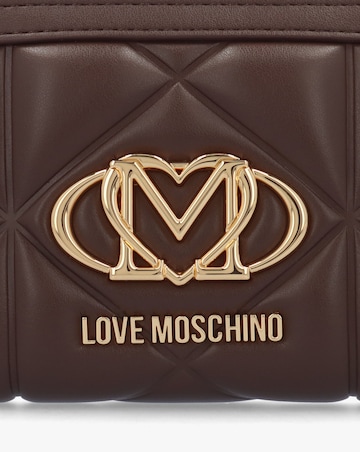 Love Moschino Heart Logo Quilted Pillow Chocolate Purse
