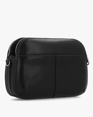 Radley Dukes Place Weave Medium Top Zip Black Leather Cross-Body Bag