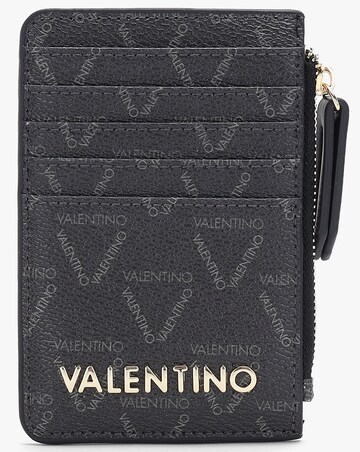 Valentino Bags Lady Black Multi Repeat Logo Card Case