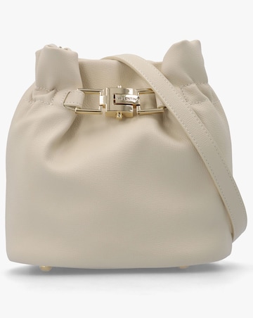 Valentino Bags Fedora Ecru Rouched Bucket Bag