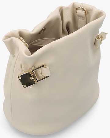 Valentino Bags Fedora Ecru Rouched Bucket Bag