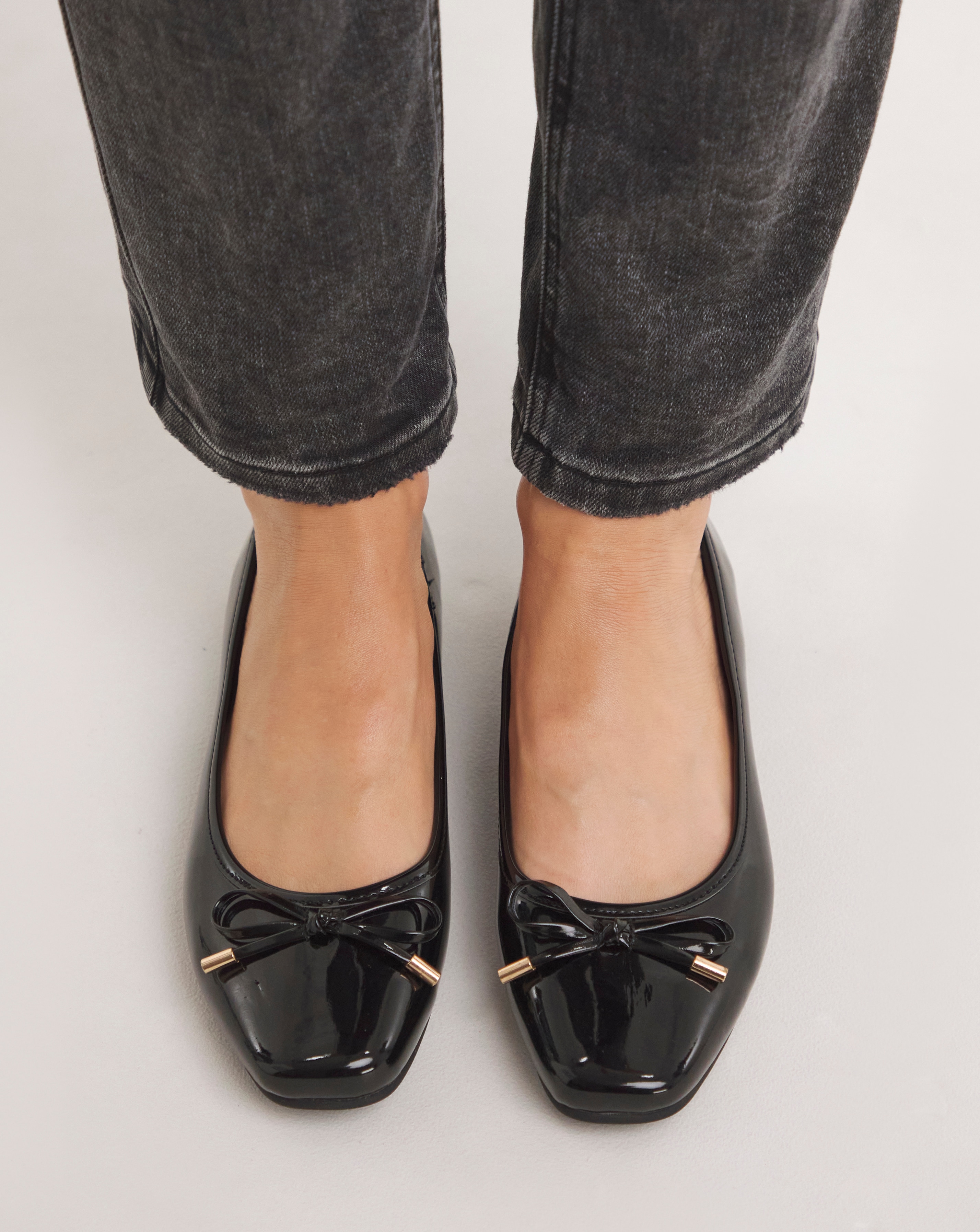 Square Toe Ballerina Shoes Ex Wide Fit