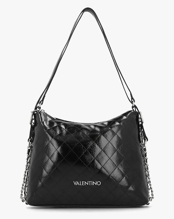 Valentino Bags Wakanda Diamond Quilt Gloss Black Hobo Backpack