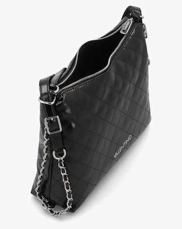 Valentino Bags Wakanda Diamond Quilt Gloss Black Hobo Backpack