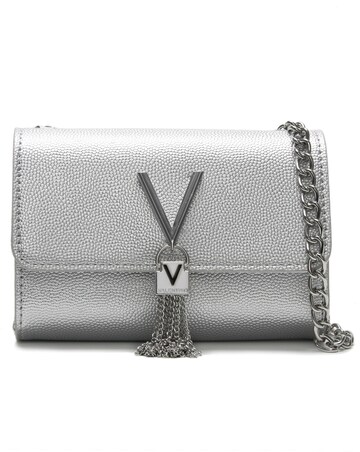 Valentino Bags Divina Silver Pebbled Shoulder Bag