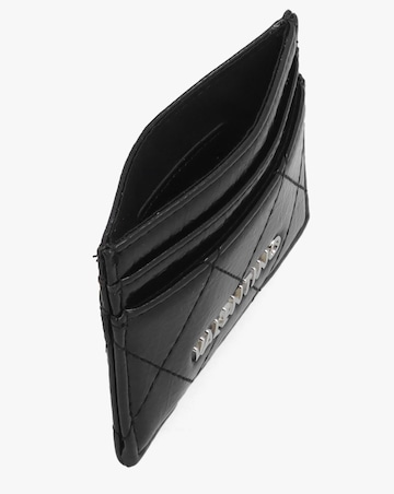 Valentino Bags Wakanda Diamond Quilt Patent Black Card Case