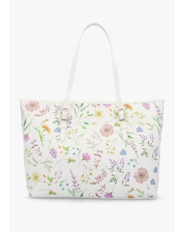 Fiorelli Etta Floral White Buckle Tote Bag