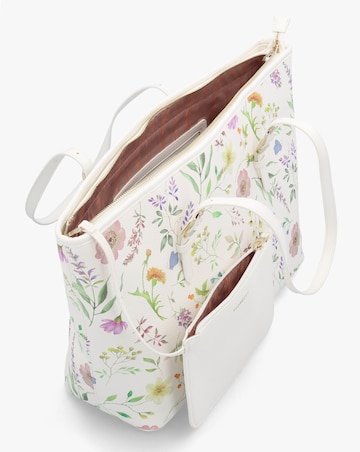 Fiorelli Etta Floral White Buckle Tote Bag