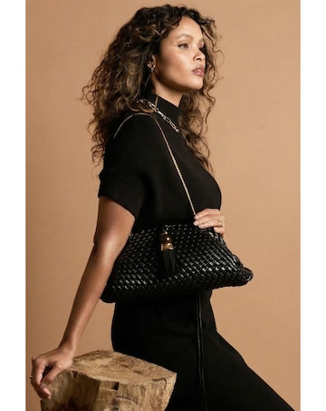 Luella Grey Indigo Oversized Black Clutch