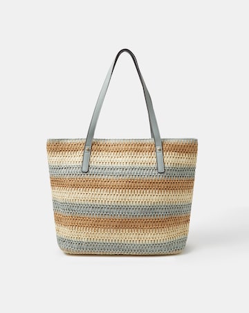 Accessorize Stripe Raffia Shoulder Bag
