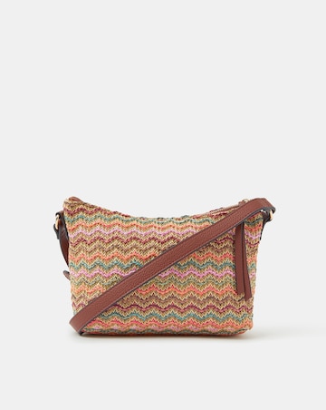Accessorize Stripe Raffia Crossbody Bag