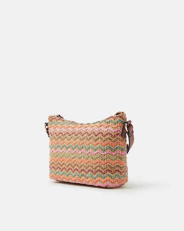 Accessorize Stripe Raffia Crossbody Bag