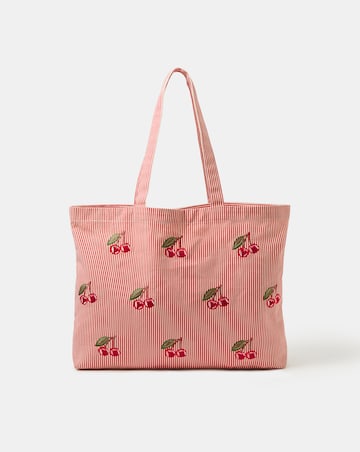 Accessorize Cherry Stripe Shopper Bag