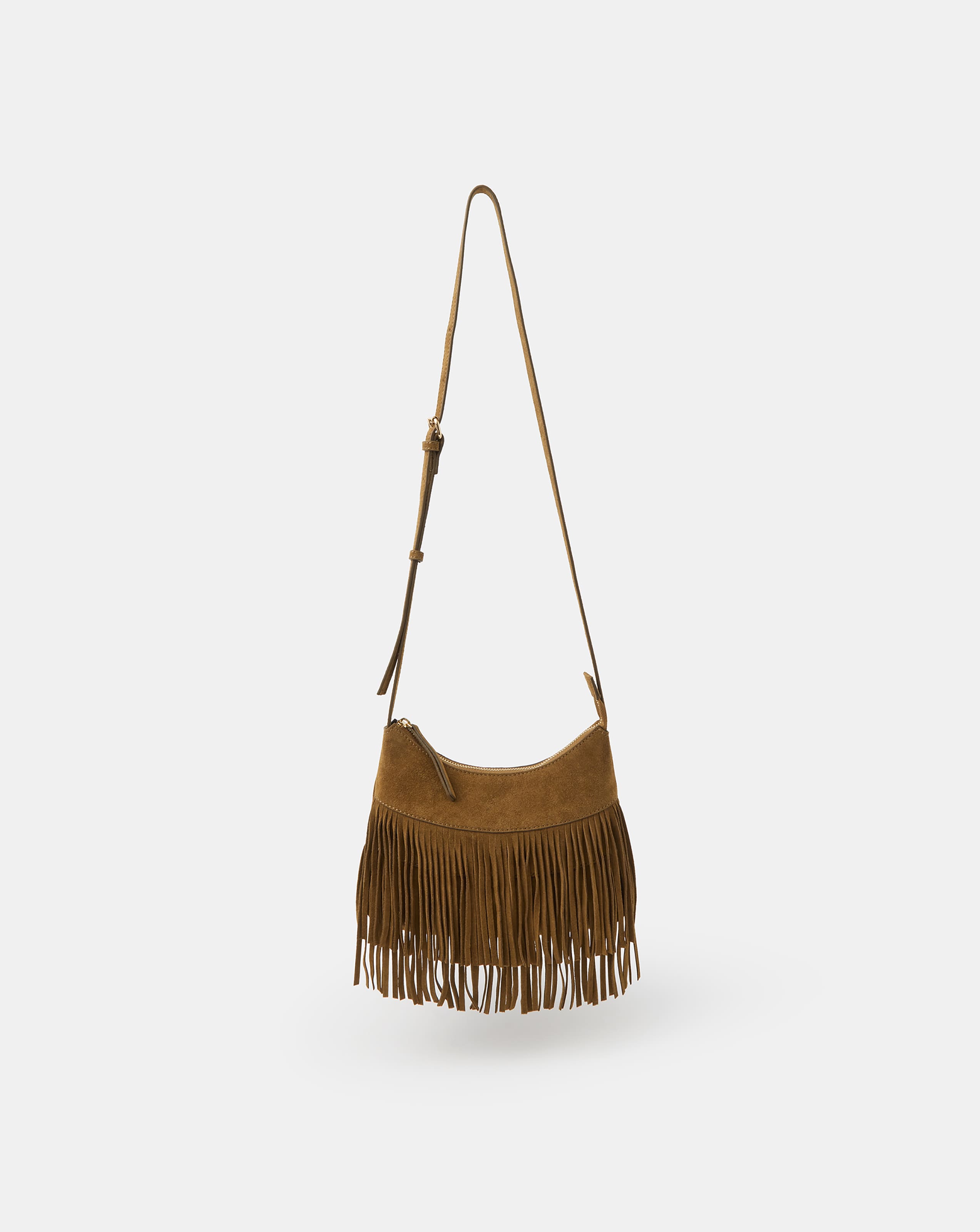 New In - Accessorize Fringe Suede Crossbody Bag