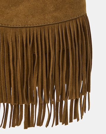 Accessorize Fringe Suede Crossbody Bag