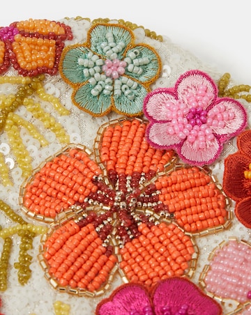 Accessorize Beaded Flower Clutch Bag