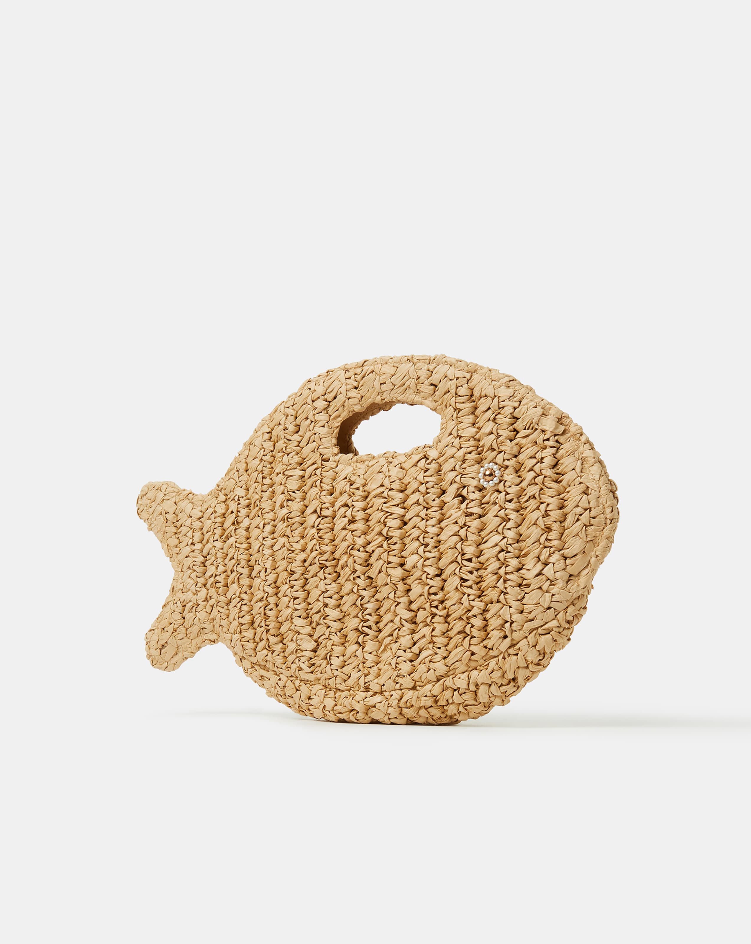 New In - Accessorize Fish Raffia Clutch Bag