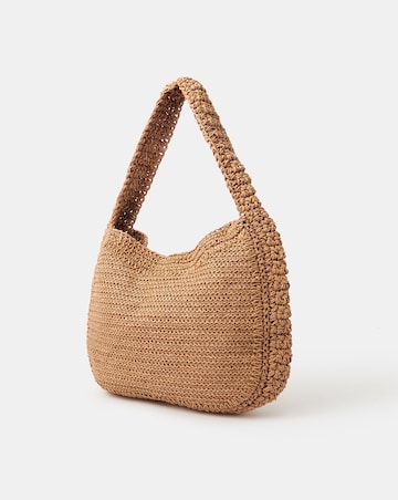 Accessorize Slouchy Raffia Flower Bag