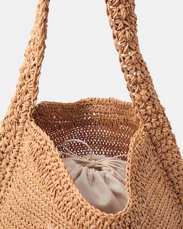 Accessorize Slouchy Raffia Flower Bag