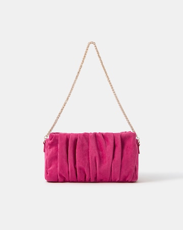 Accessorize Ruched Faux Suede Clutch Bag