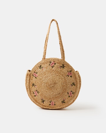 Accessorize Floral Embroidered Beach Bag