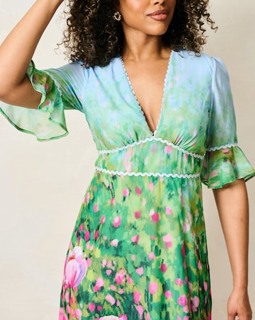 HOPE & IVY SOLENNE MAXI PLACEMENT PRINT DRESS