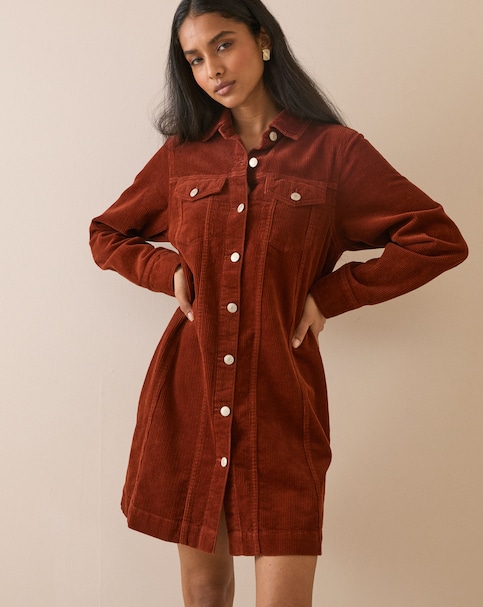 New In - Nobody's Child Sheena Cord Shirt Dress